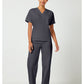 Unisex tuniek met V-hals met vleermuismouwen en borstzak WWE4777