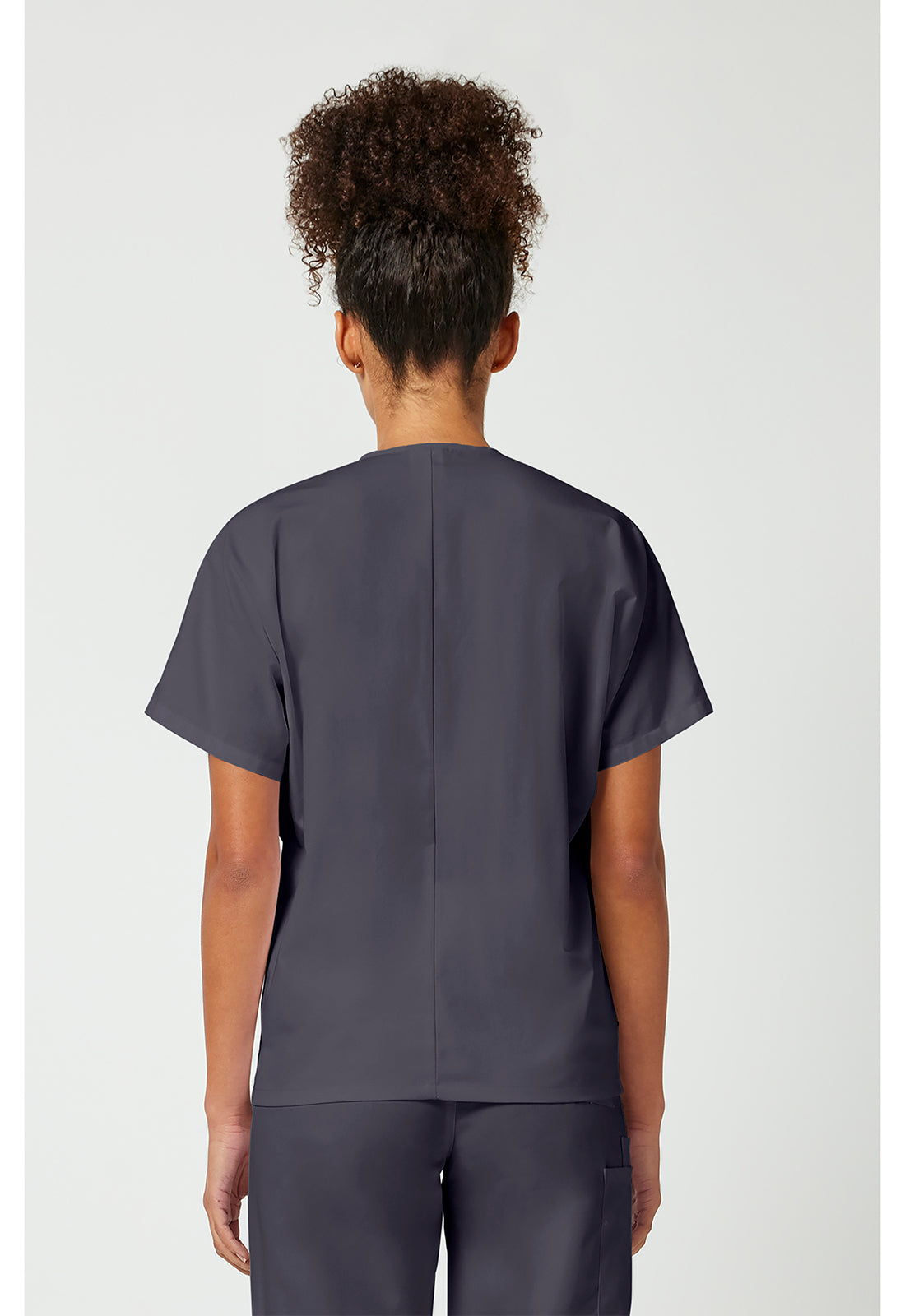 Unisex tuniek met V-hals met vleermuismouwen en borstzak WWE4777