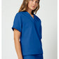 Unisex tuniek met V-hals met vleermuismouwen en borstzak WWE4777