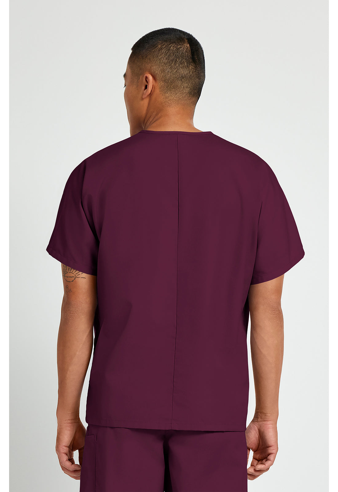 Unisex tuniek met V-hals met vleermuismouwen en borstzak WWE4777