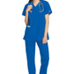 Cherokee Workwear Nep-wikkeltuniek met verstelbare strik en telefoonzakje WWE4801