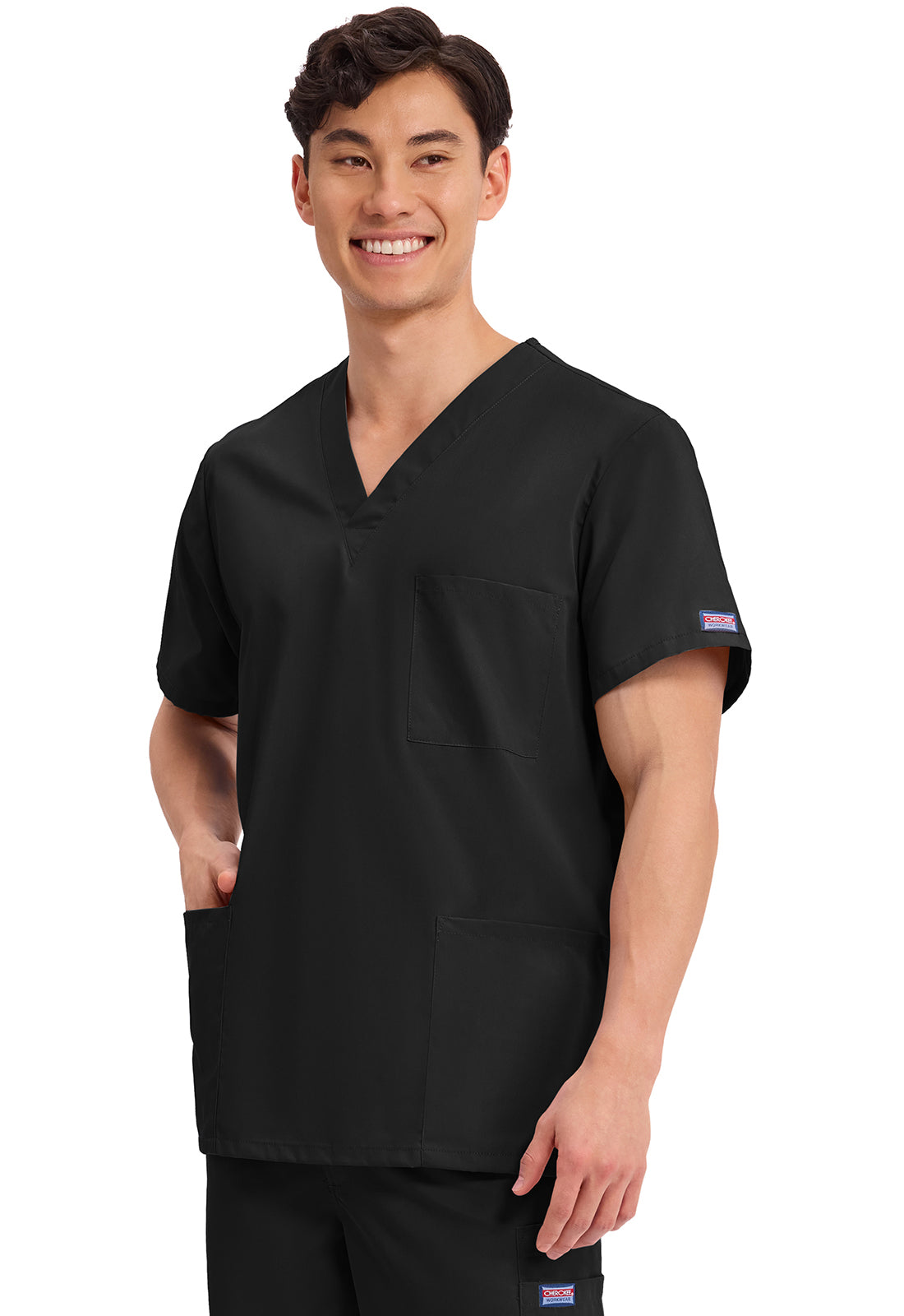 Cherokee Workwear Unisex V-hals top met traditionele pasvorm en borstzak WWE4876