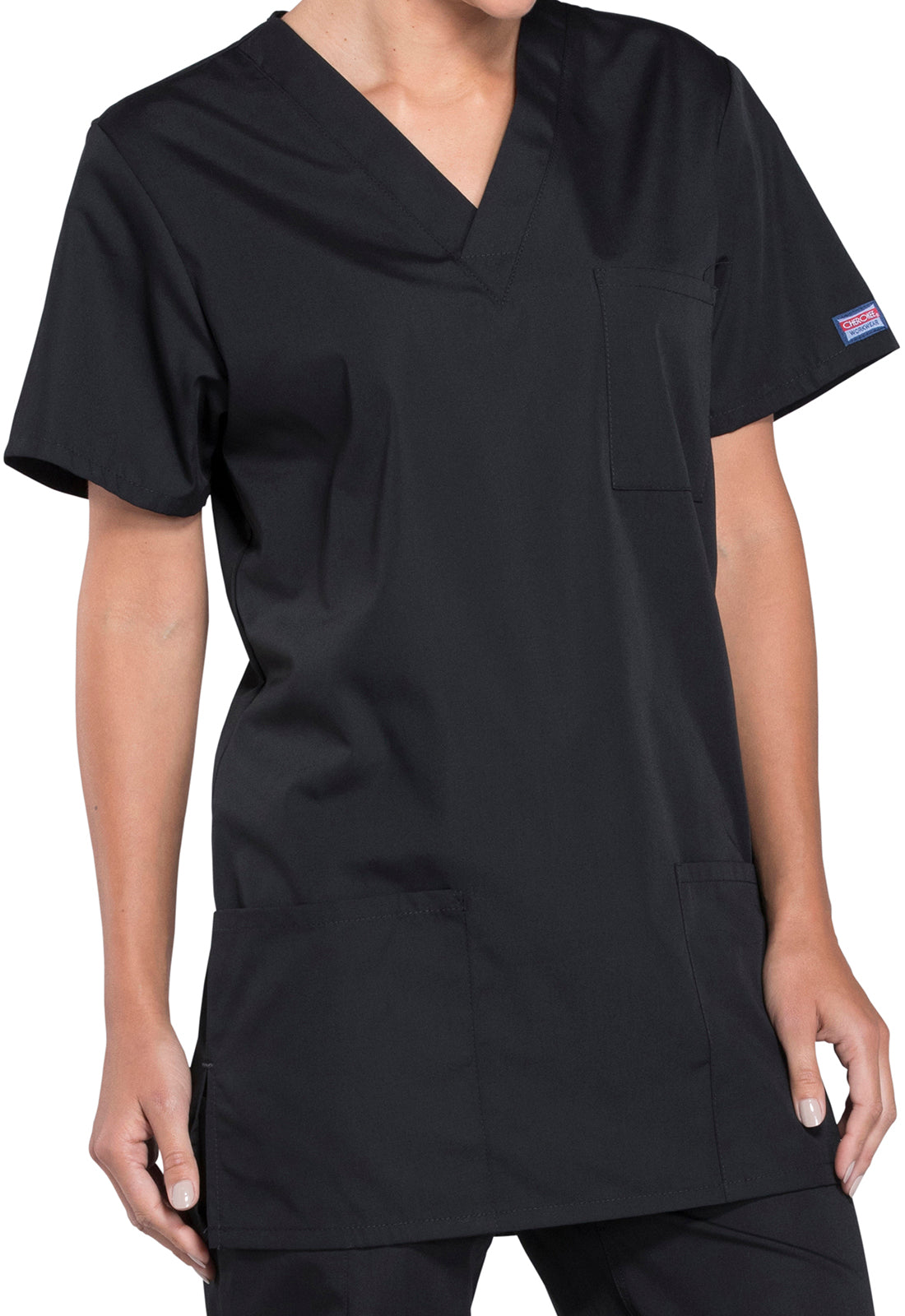 Cherokee Workwear Unisex V-hals top met traditionele pasvorm en borstzak WWE4876