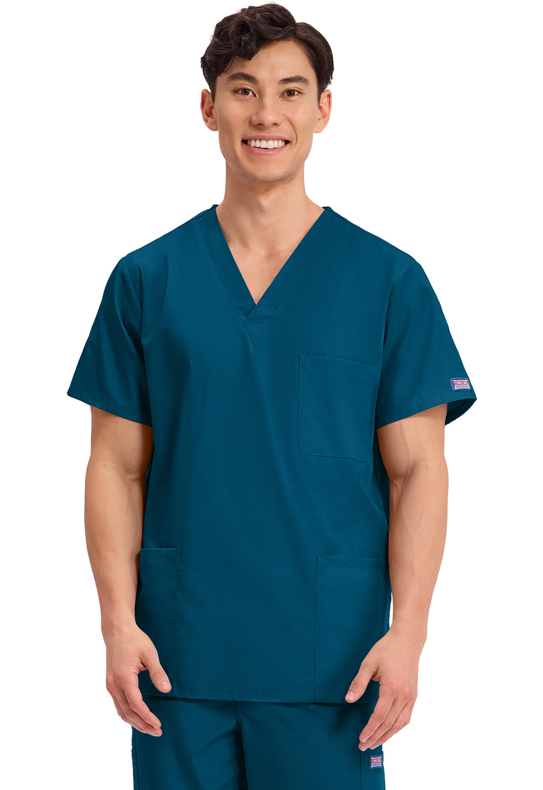 Cherokee Workwear Unisex V-hals top met traditionele pasvorm en borstzak WWE4876