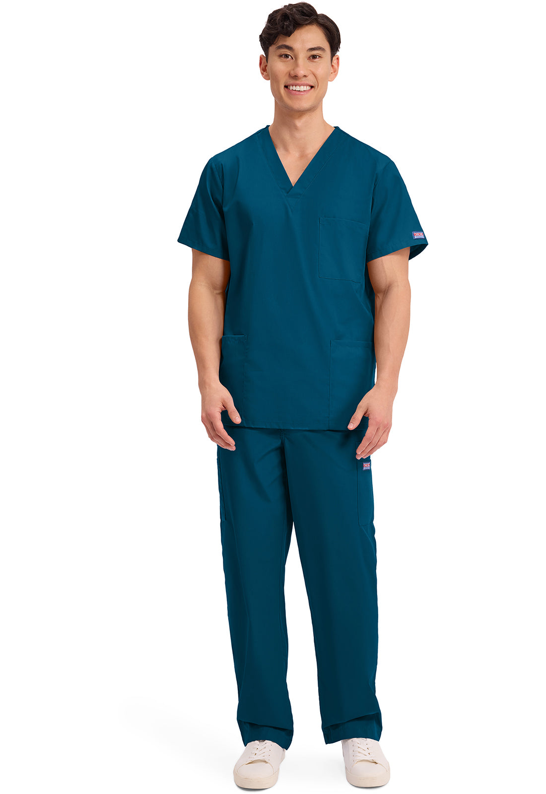 Cherokee Workwear Unisex V-hals top met traditionele pasvorm en borstzak WWE4876