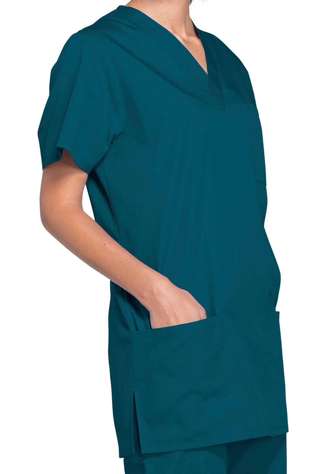 Cherokee Workwear Unisex V-hals top met traditionele pasvorm en borstzak WWE4876