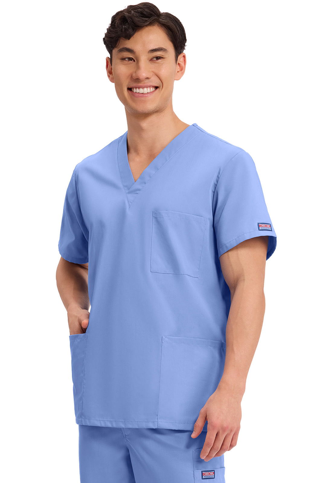 Cherokee Workwear Unisex V-hals top met traditionele pasvorm en borstzak WWE4876