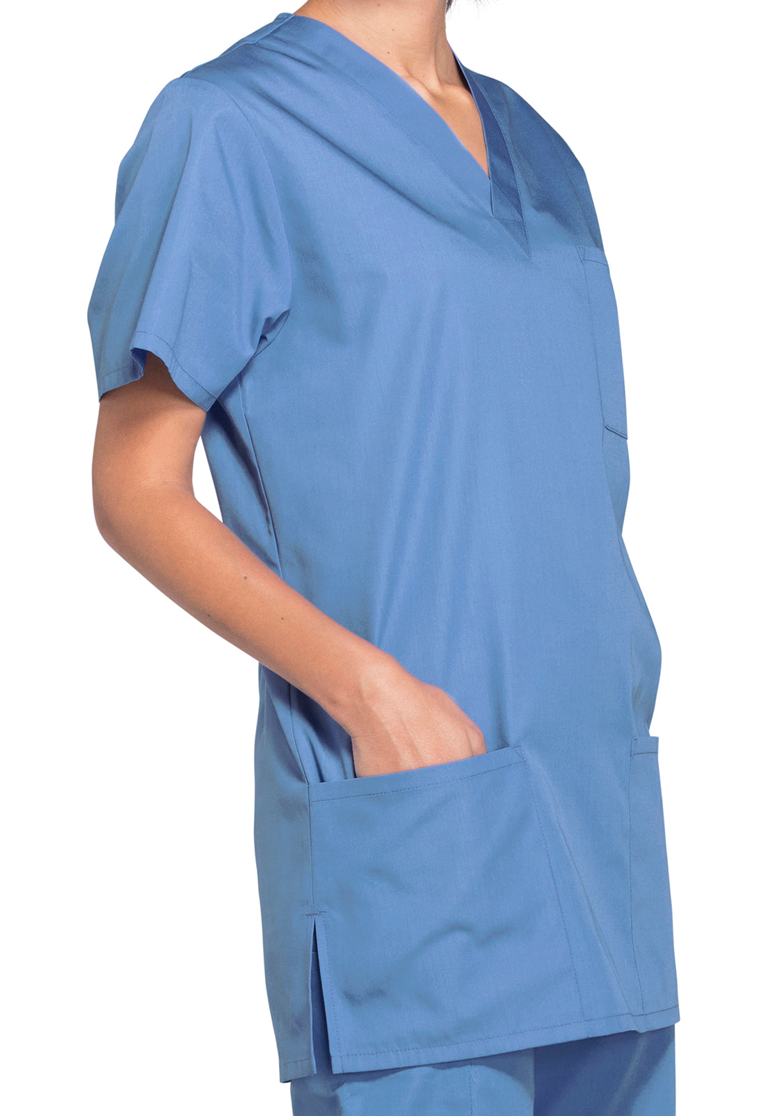 Cherokee Workwear Unisex V-hals top met traditionele pasvorm en borstzak WWE4876