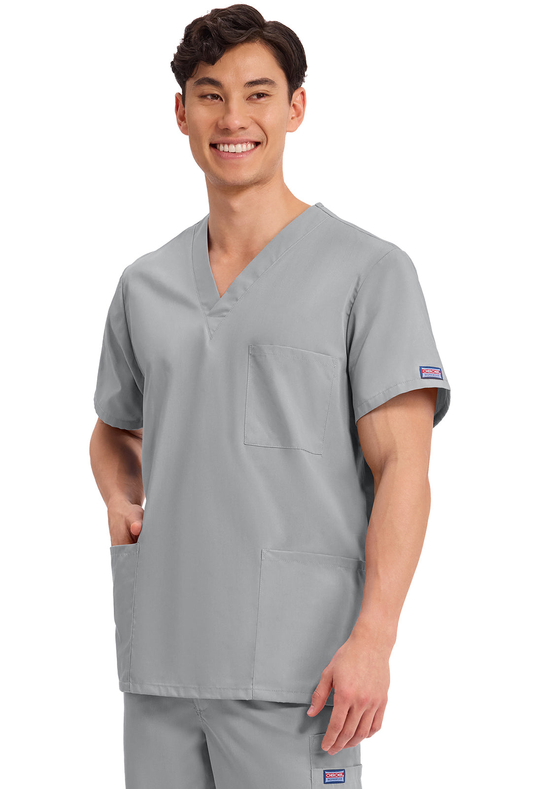 Cherokee Workwear Unisex V-hals top met traditionele pasvorm en borstzak WWE4876
