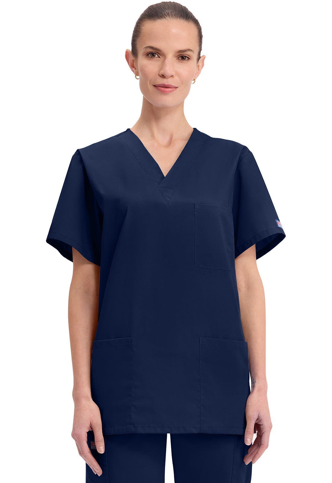 Cherokee Workwear Unisex V-hals top met traditionele pasvorm en borstzak WWE4876
