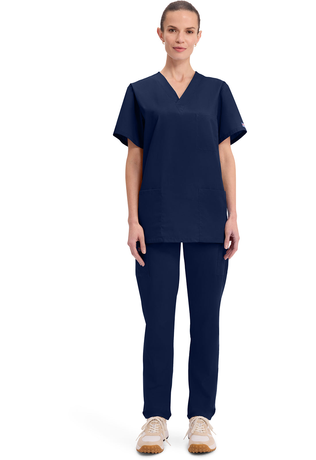 Cherokee Workwear Unisex V-hals top met traditionele pasvorm en borstzak WWE4876