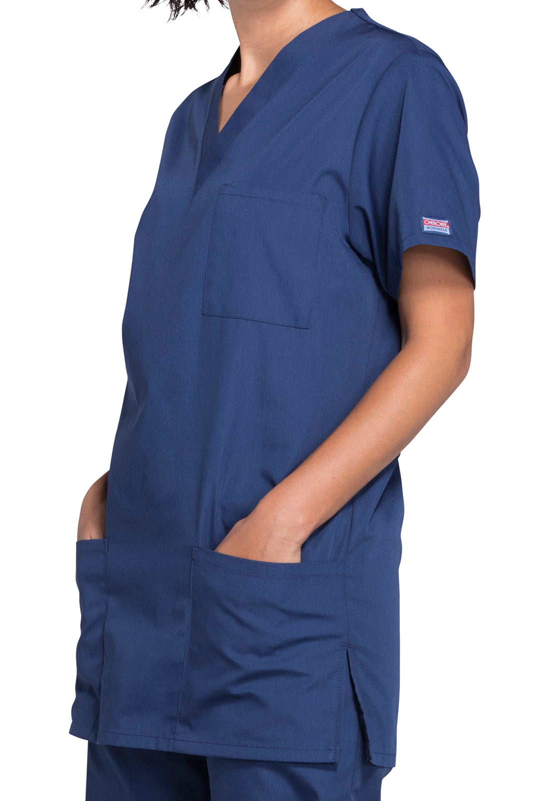 Cherokee Workwear Unisex V-hals top met traditionele pasvorm en borstzak WWE4876