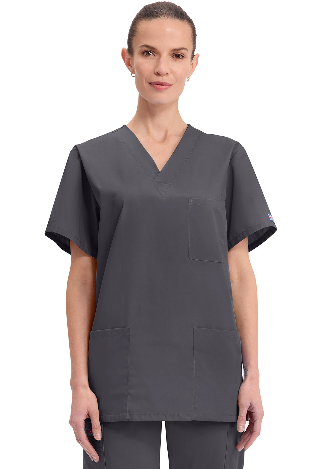 Cherokee Workwear Unisex V-hals top met traditionele pasvorm en borstzak WWE4876