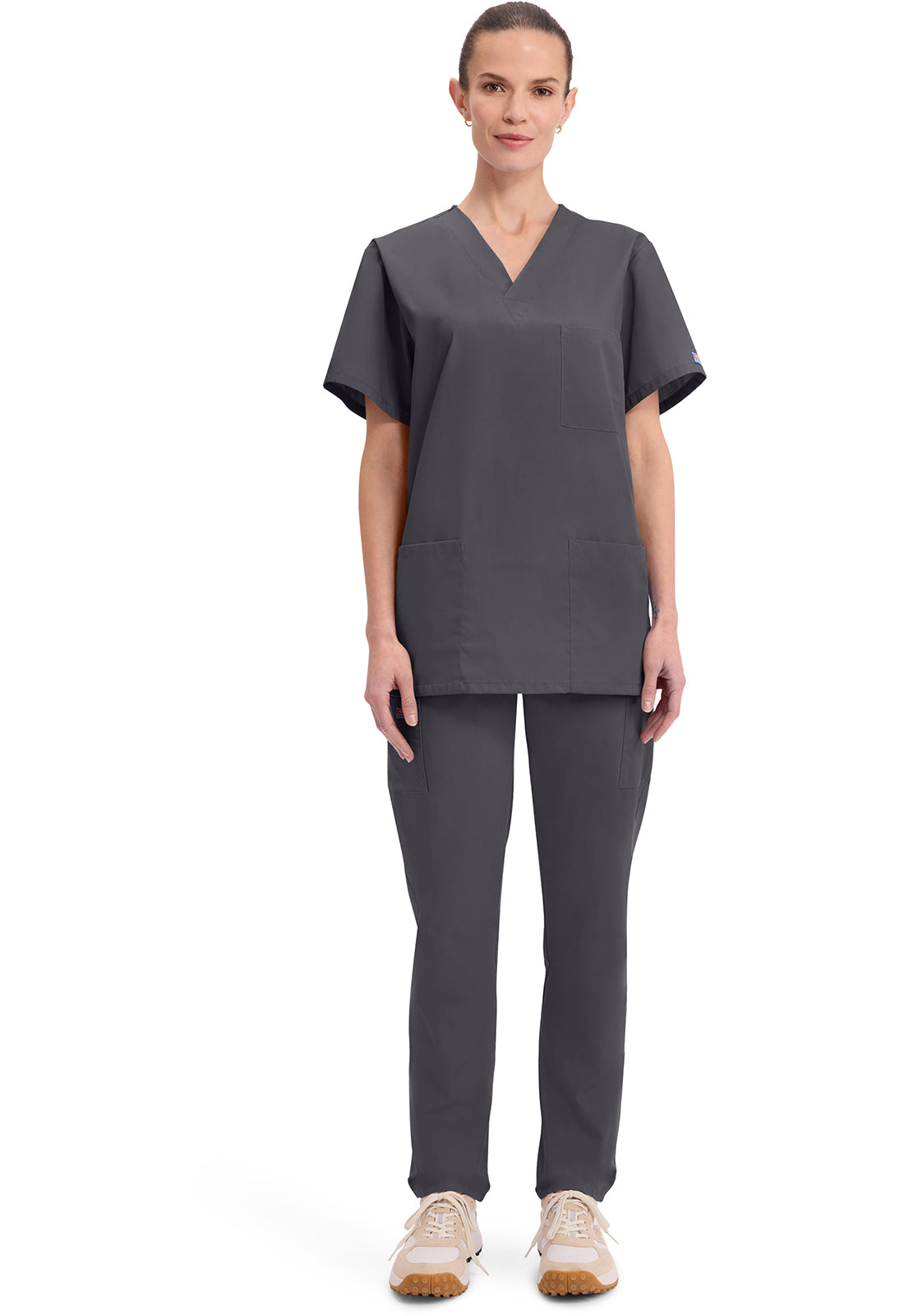 Cherokee Workwear Unisex V-hals top met traditionele pasvorm en borstzak WWE4876