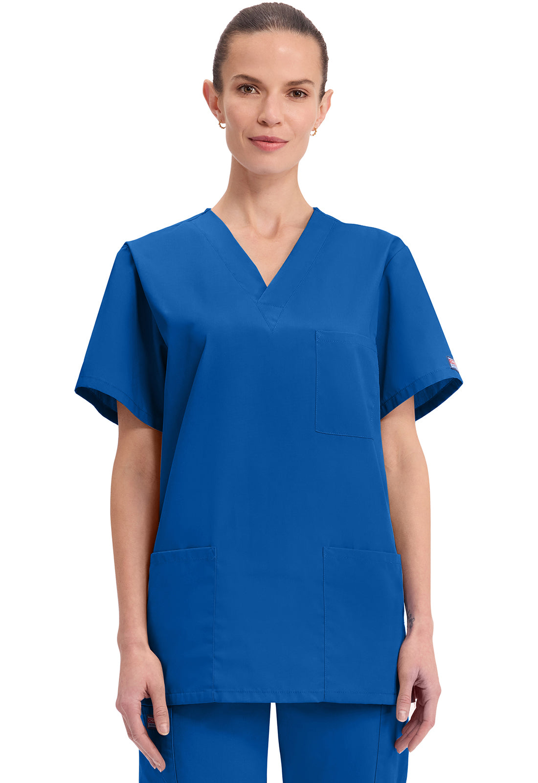 Cherokee Workwear Unisex V-hals top met traditionele pasvorm en borstzak WWE4876
