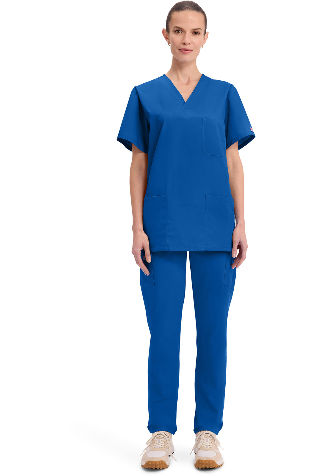 Cherokee Workwear Unisex V-hals top met traditionele pasvorm en borstzak WWE4876