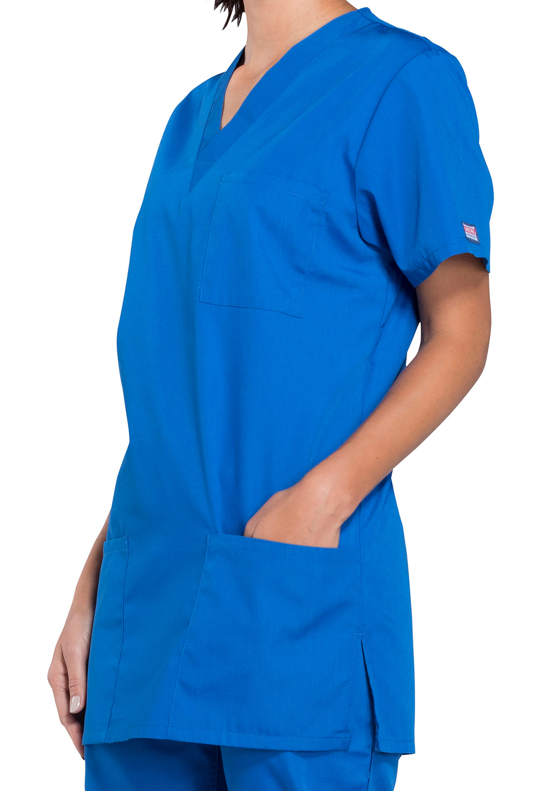 Cherokee Workwear Unisex V-hals top met traditionele pasvorm en borstzak WWE4876