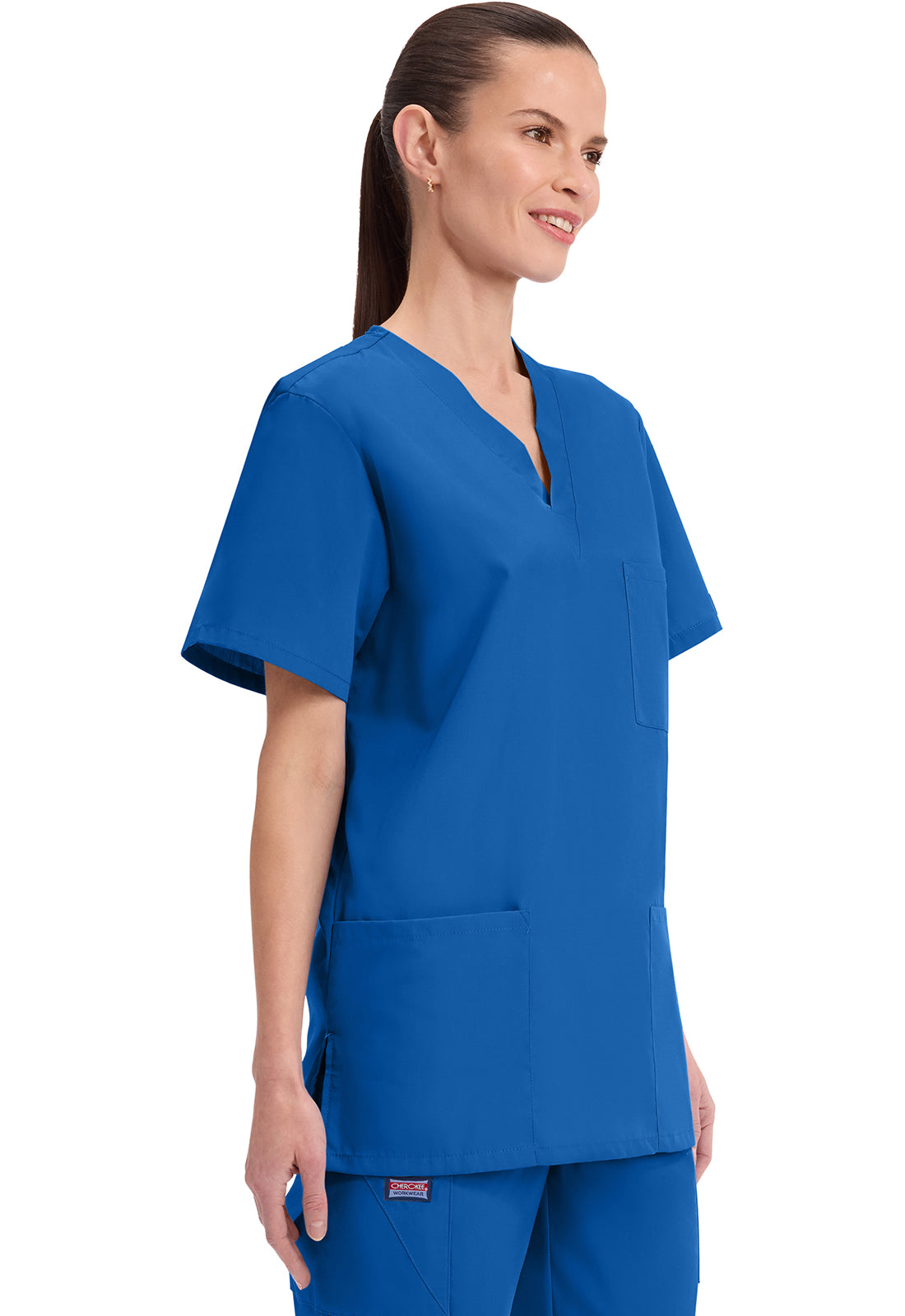 Cherokee Workwear Unisex V-hals top met traditionele pasvorm en borstzak WWE4876