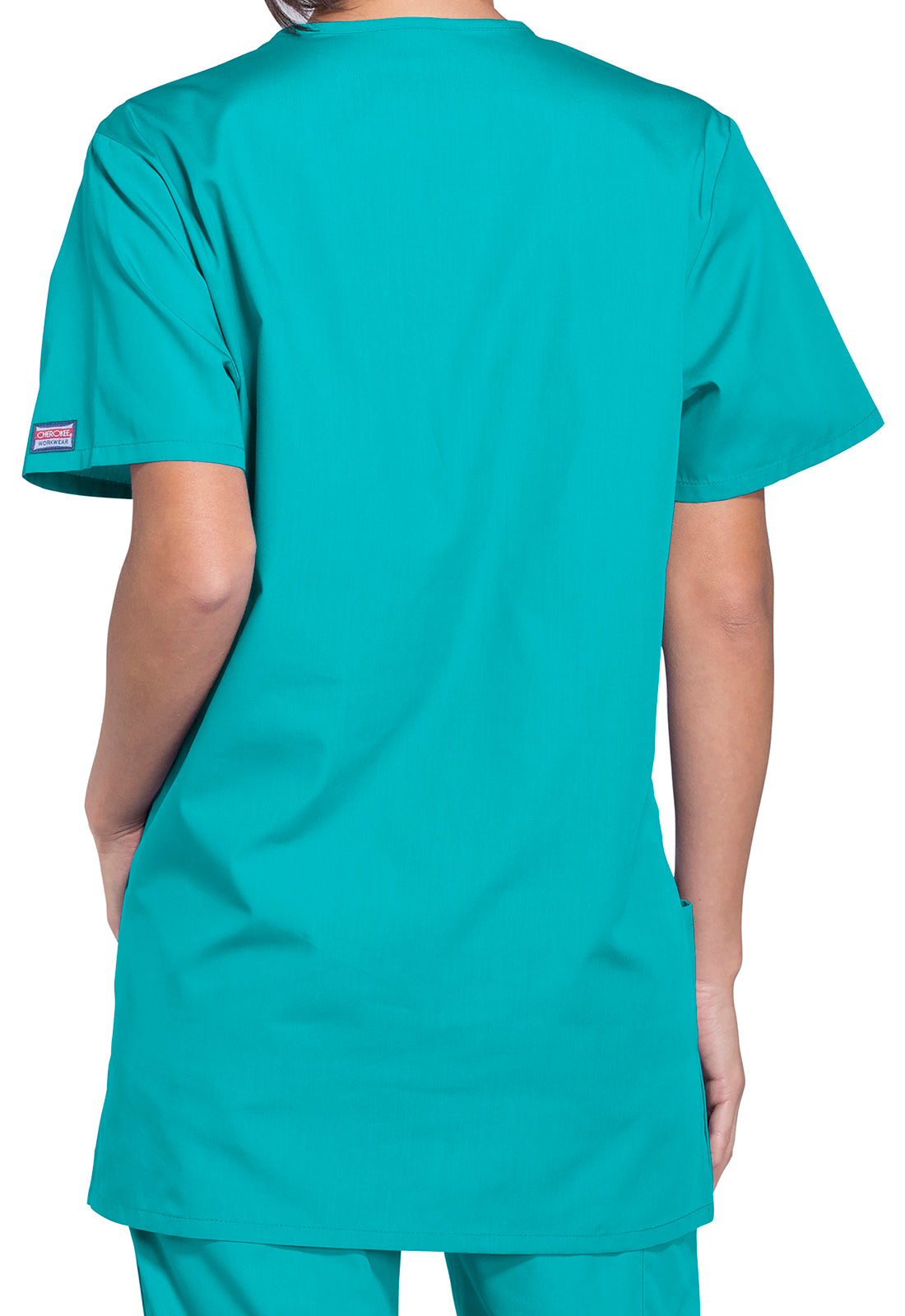 Cherokee Workwear Unisex V-hals top met traditionele pasvorm en borstzak WWE4876