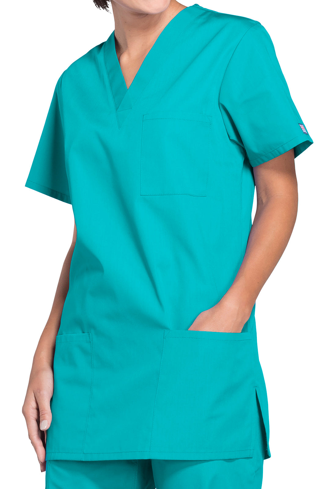 Cherokee Workwear Unisex V-hals top met traditionele pasvorm en borstzak WWE4876