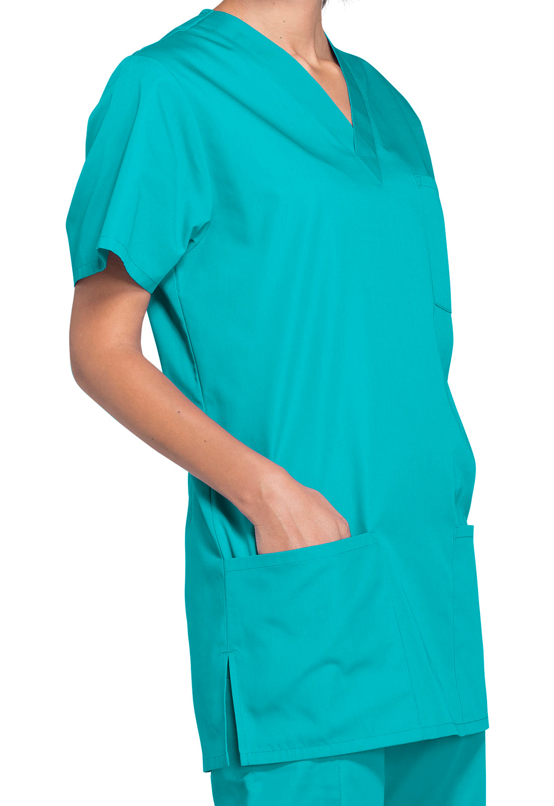 Cherokee Workwear Unisex V-hals top met traditionele pasvorm en borstzak WWE4876