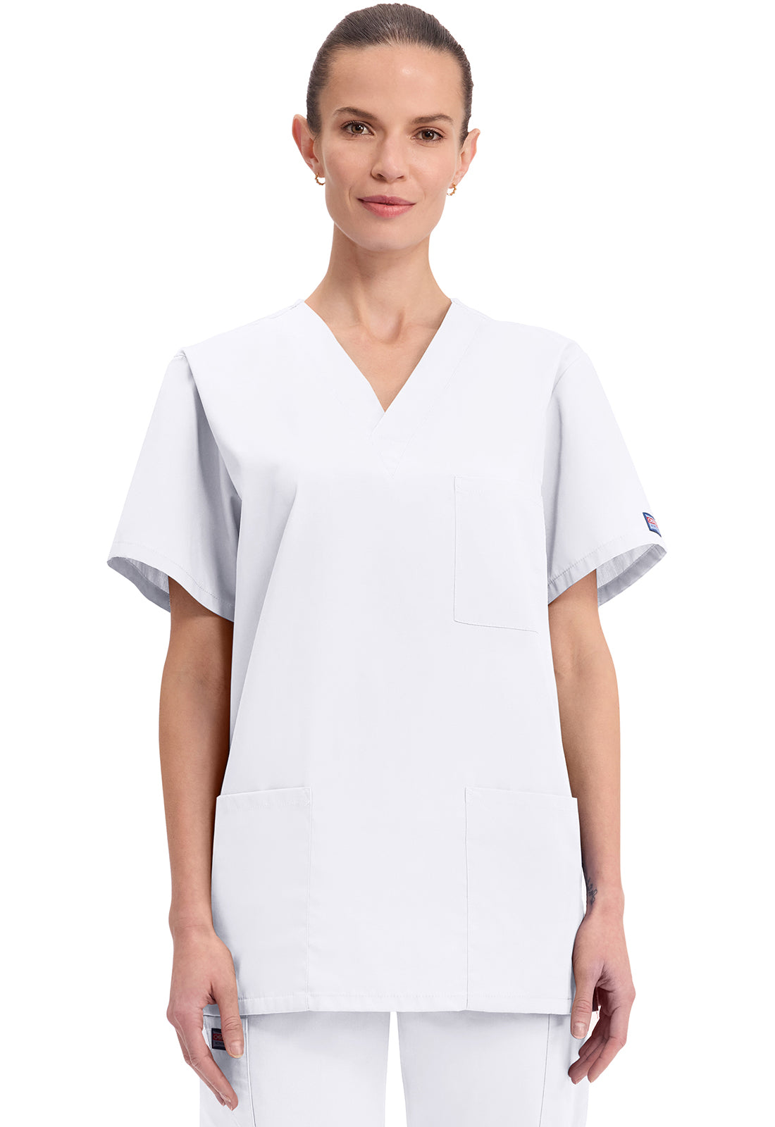 Cherokee Workwear Unisex V-hals top met traditionele pasvorm en borstzak WWE4876