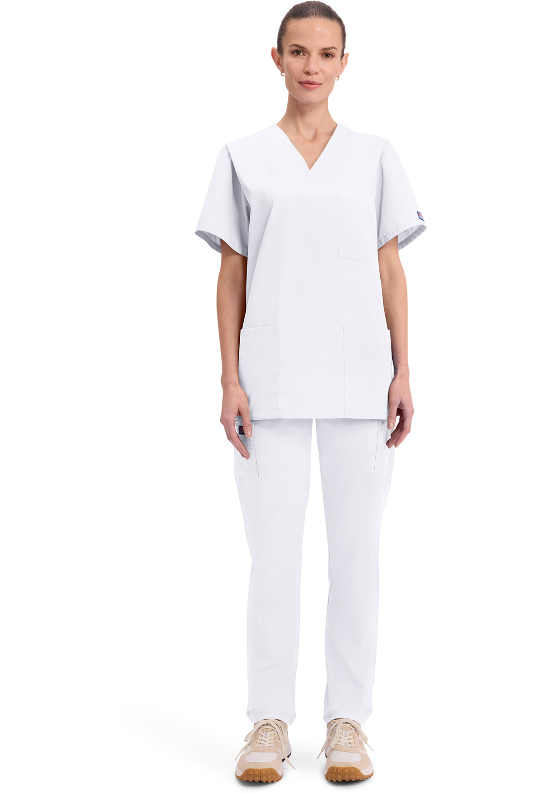 Cherokee Workwear Unisex V-hals top met traditionele pasvorm en borstzak WWE4876