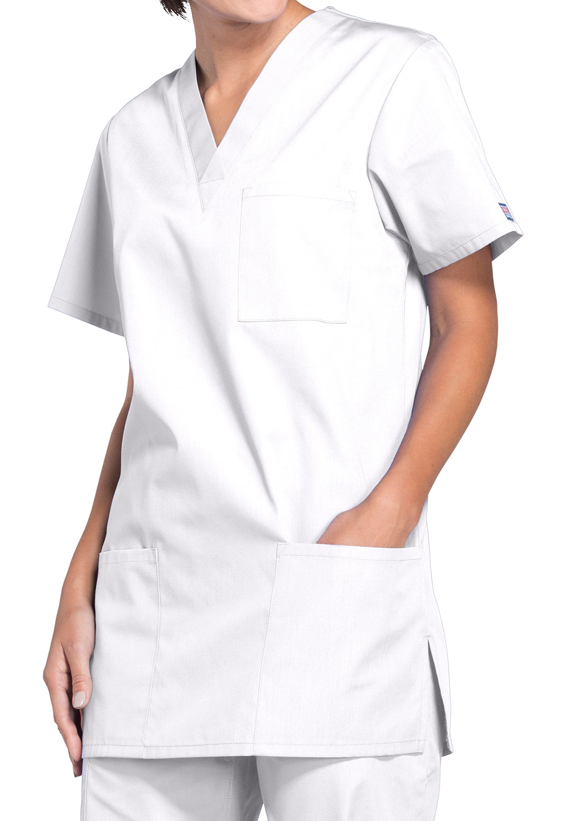 Cherokee Workwear Unisex V-hals top met traditionele pasvorm en borstzak WWE4876