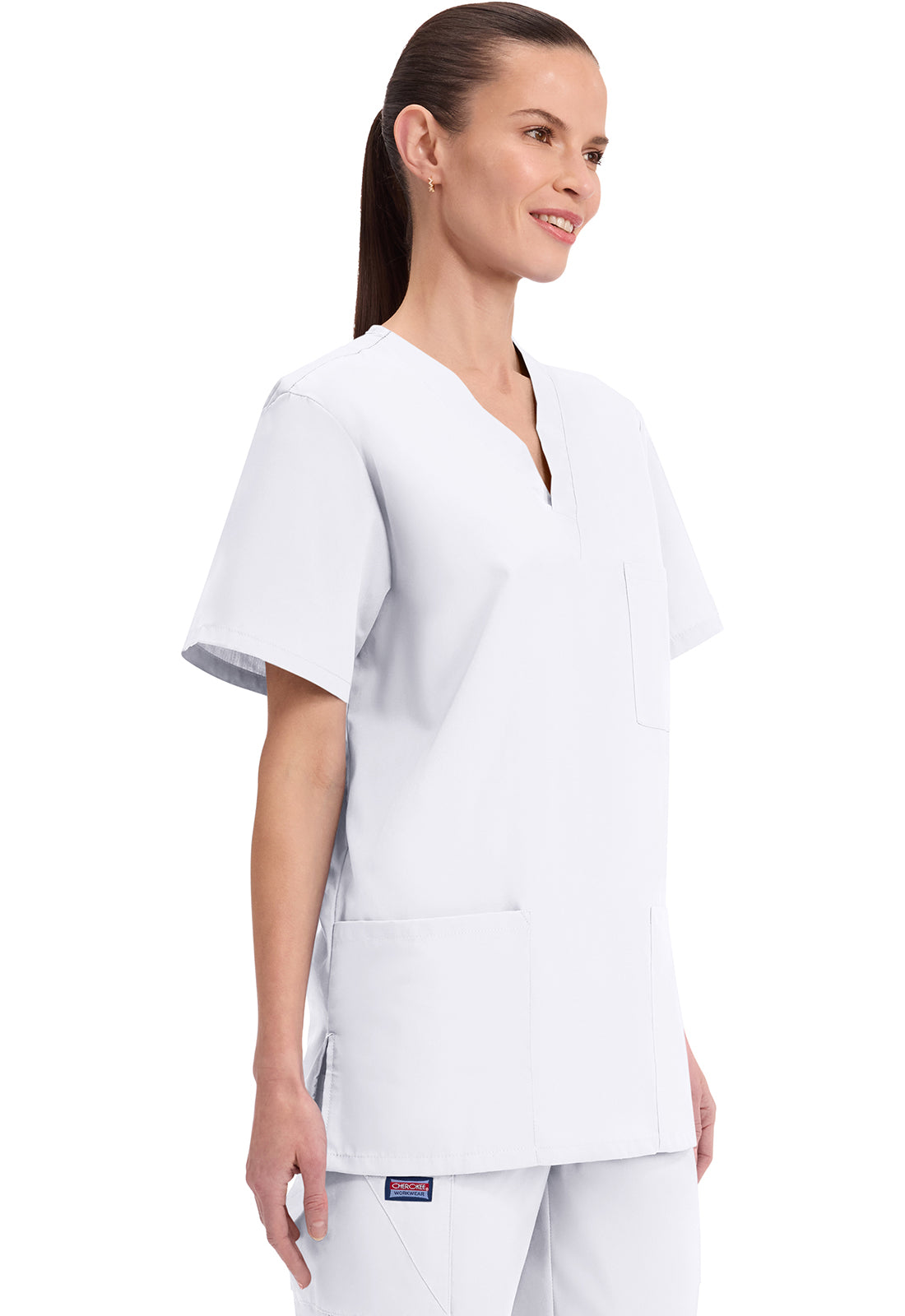 Cherokee Workwear Unisex V-hals top met traditionele pasvorm en borstzak WWE4876