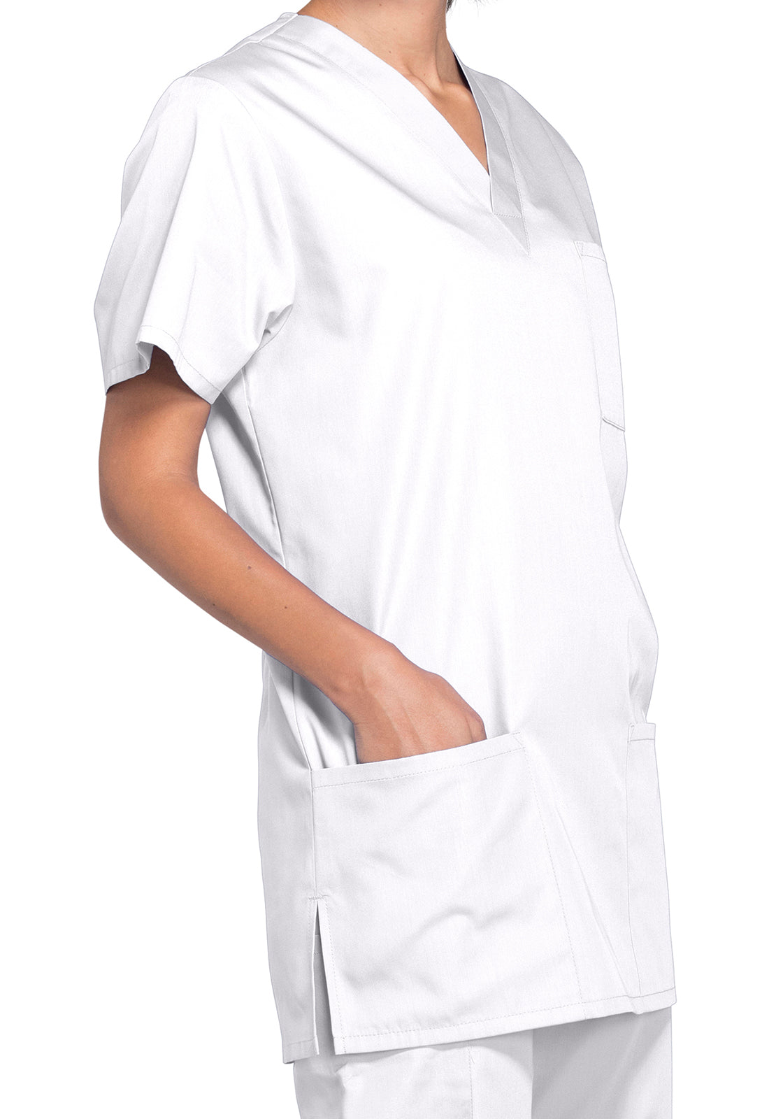 Cherokee Workwear Unisex V-hals top met traditionele pasvorm en borstzak WWE4876