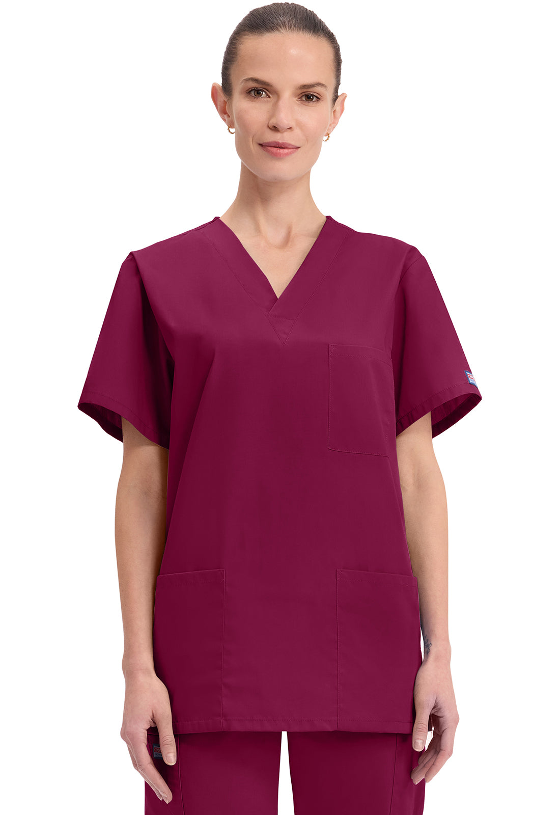 Cherokee Workwear Unisex V-hals top met traditionele pasvorm en borstzak WWE4876