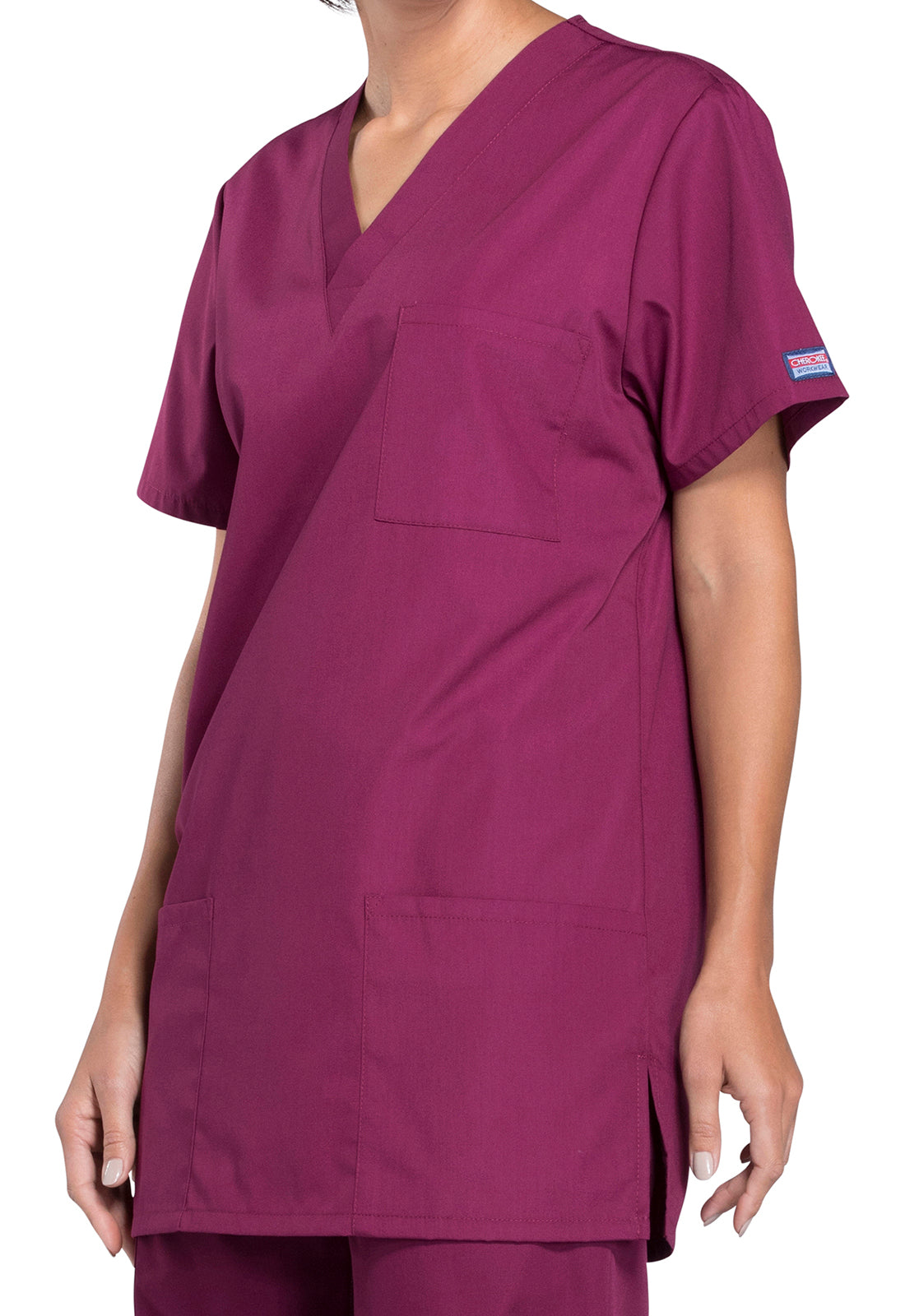Cherokee Workwear Unisex V-hals top met traditionele pasvorm en borstzak WWE4876