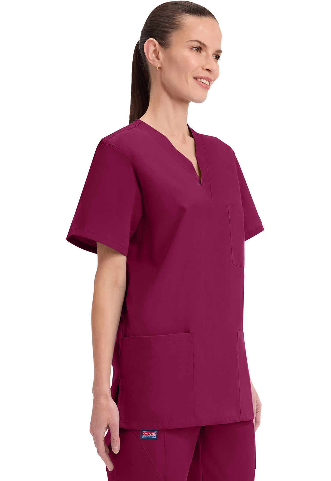 Cherokee Workwear Unisex V-hals top met traditionele pasvorm en borstzak WWE4876