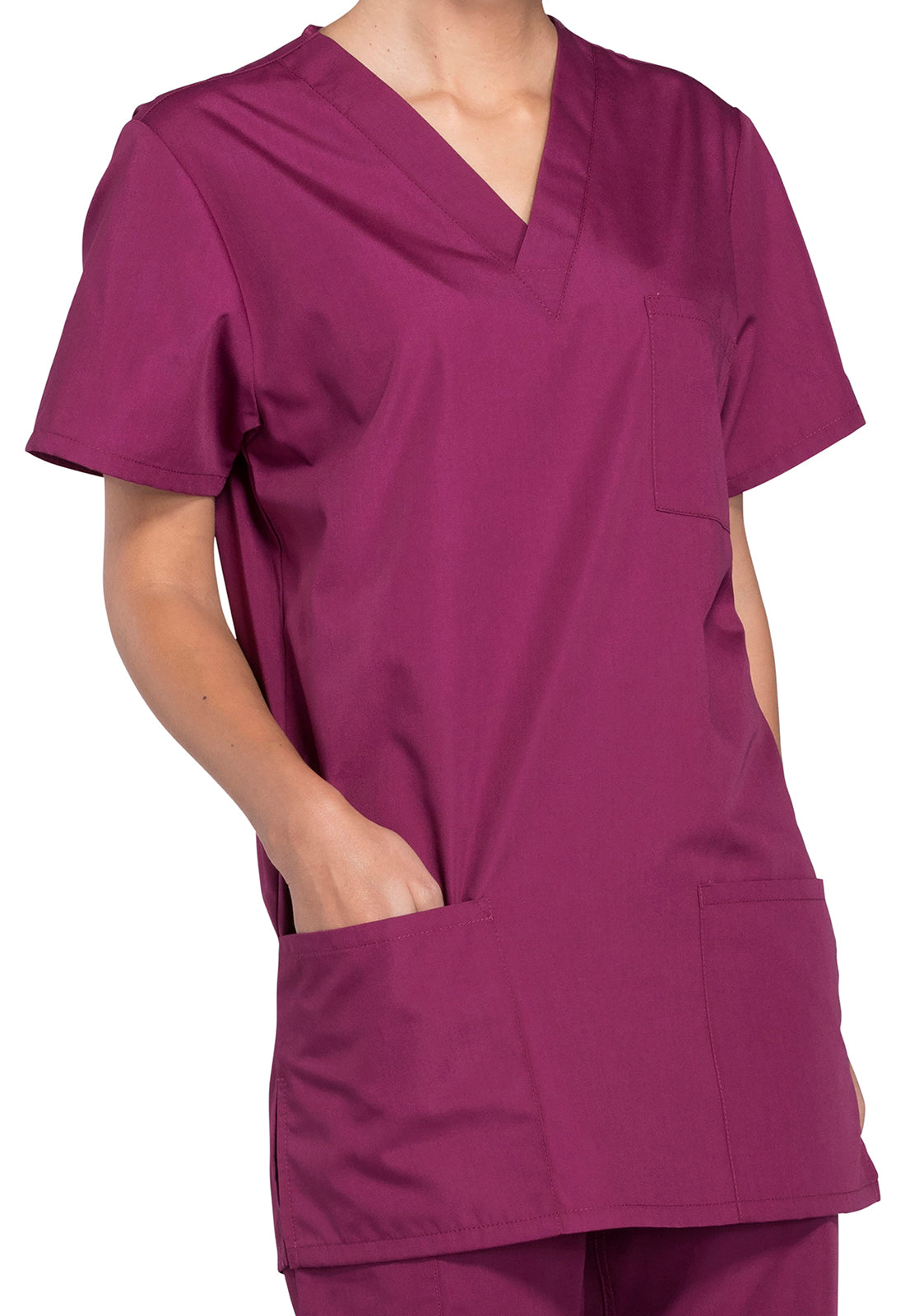 Cherokee Workwear Unisex V-hals top met traditionele pasvorm en borstzak WWE4876