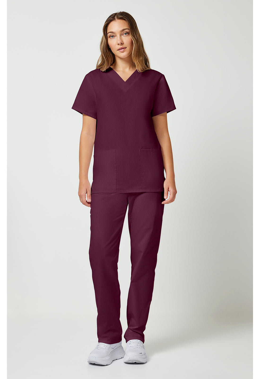 Unisex top en broek set met V-hals en trekkoordbroek WWE530C