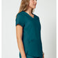Top met V-hals met mesh details en 2-way stretch WWE601