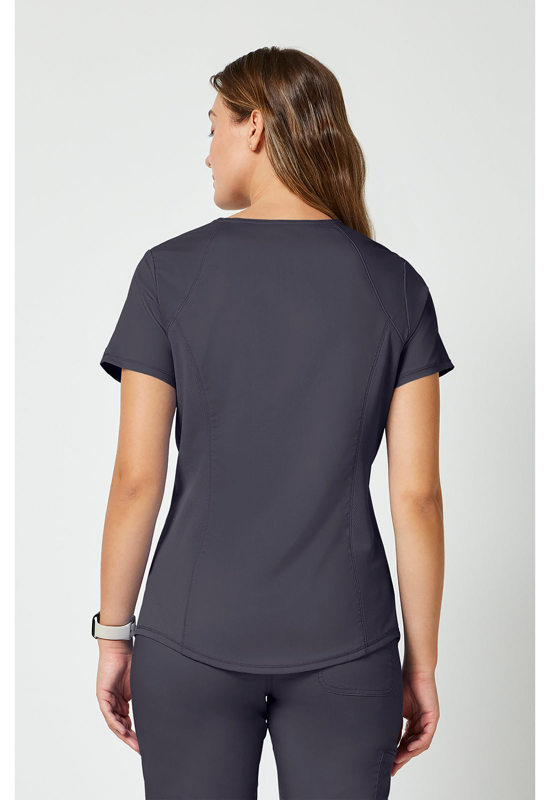 Top met V-hals met mesh details en 2-way stretch WWE601