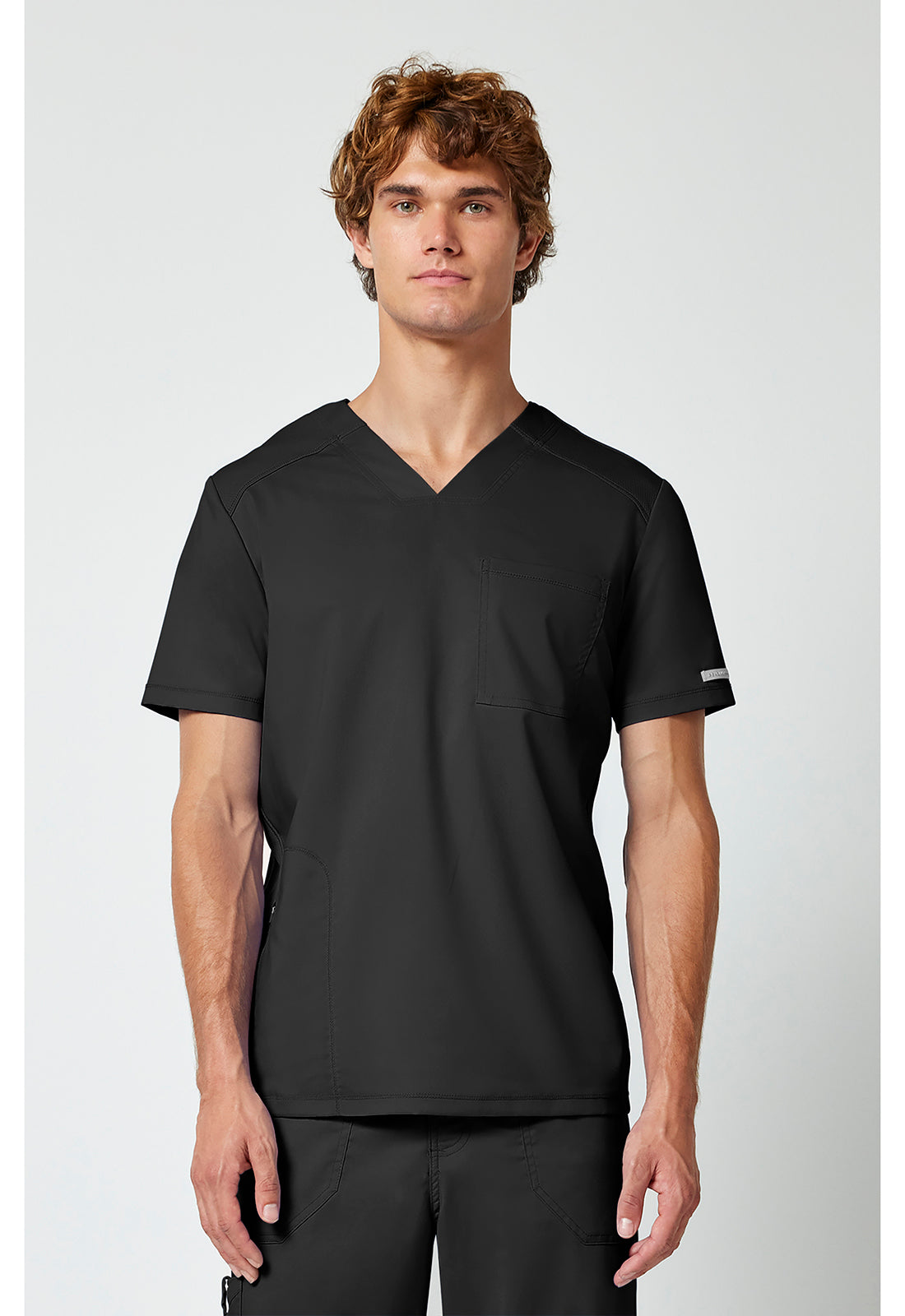 Heren T-shirt met V-hals met mesh details en veiligheidsritszak WWE603