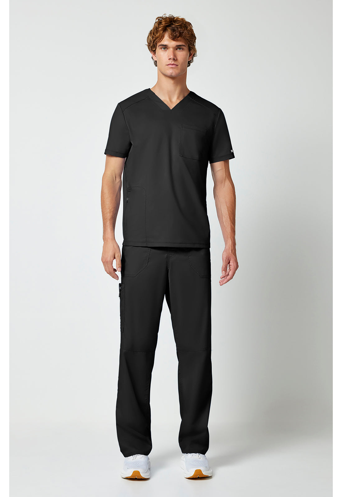 Heren T-shirt met V-hals met mesh details en veiligheidsritszak WWE603
