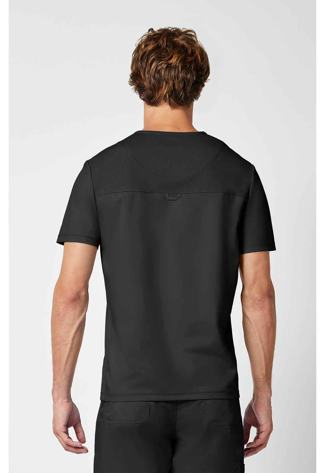 Heren T-shirt met V-hals met mesh details en veiligheidsritszak WWE603