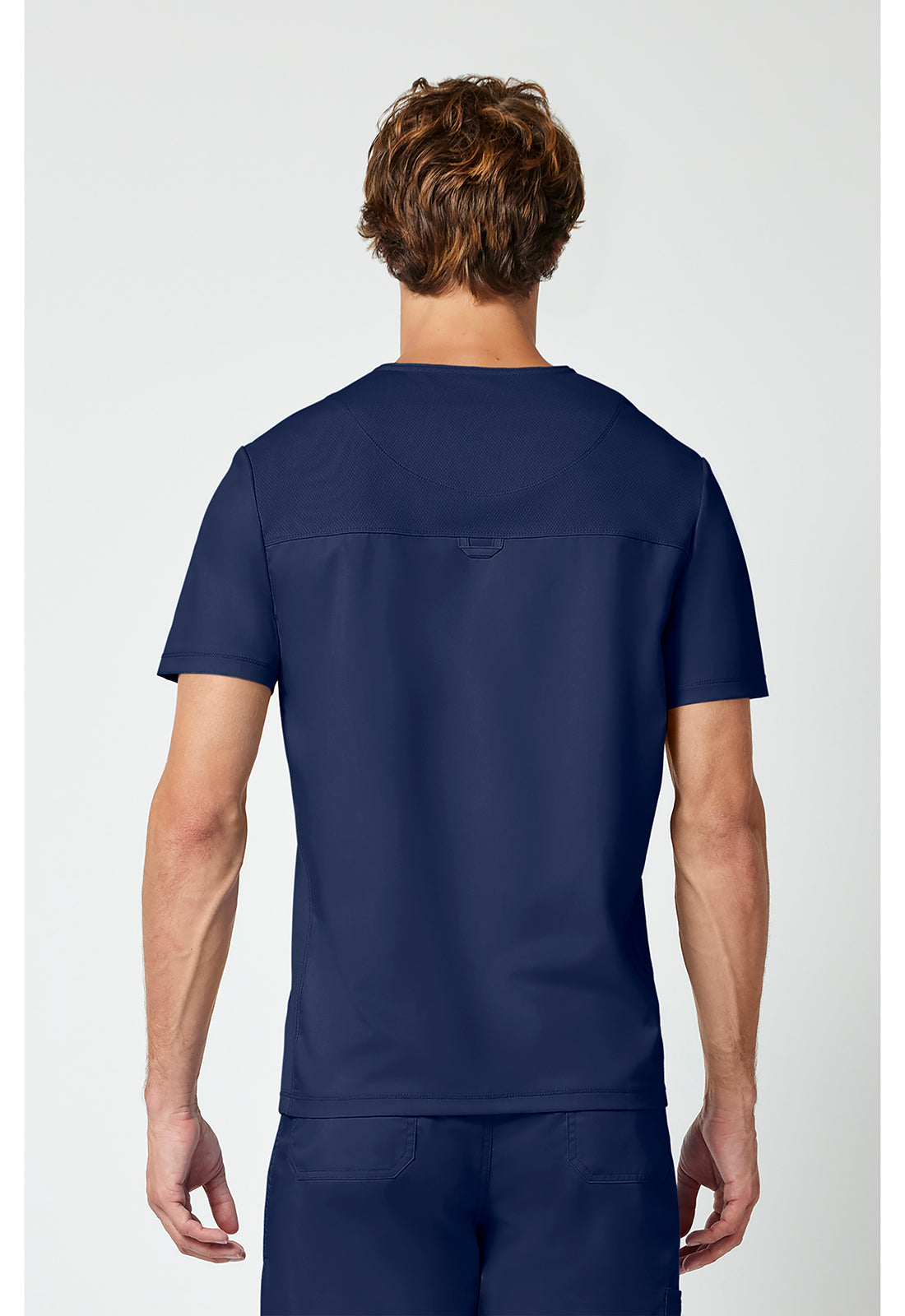 Heren T-shirt met V-hals met mesh details en veiligheidsritszak WWE603