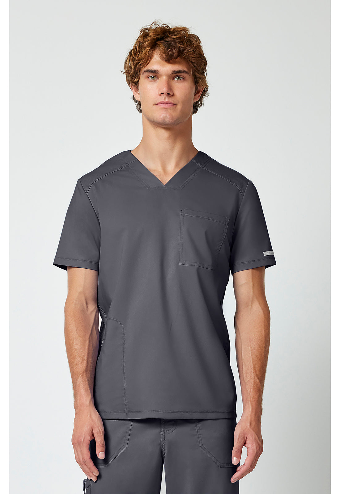 Heren T-shirt met V-hals met mesh details en veiligheidsritszak WWE603
