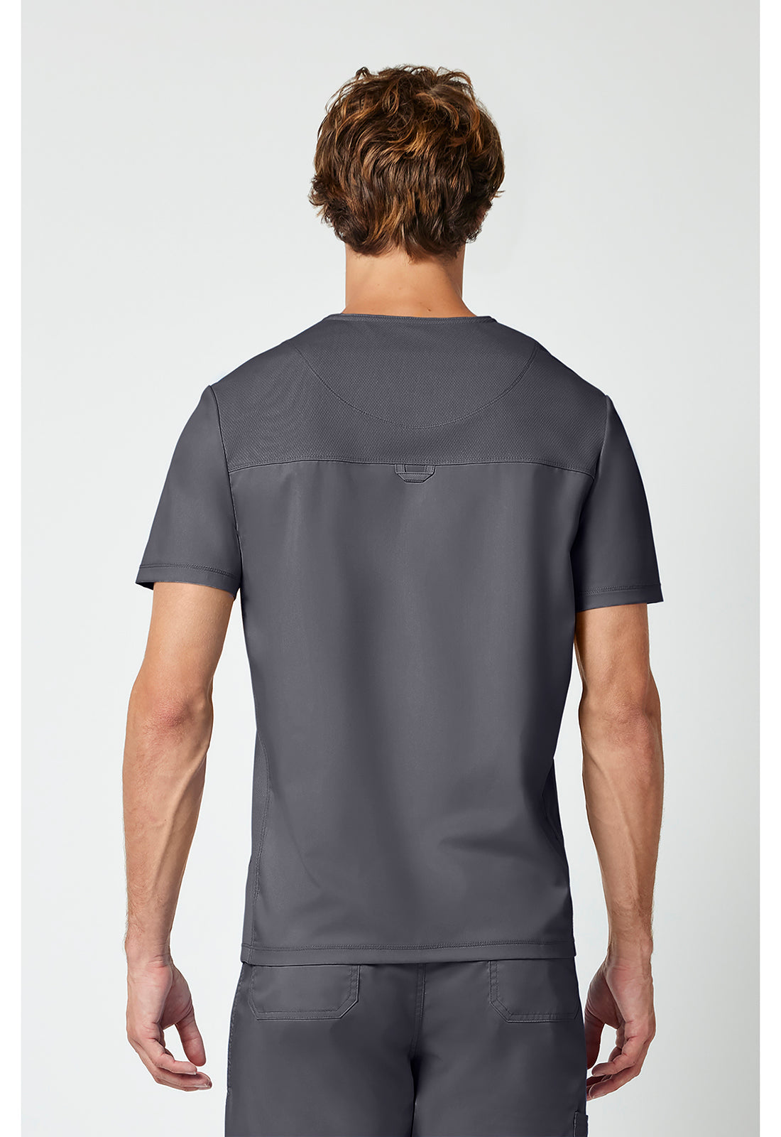 Heren T-shirt met V-hals met mesh details en veiligheidsritszak WWE603