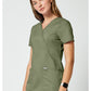 Cherokee Workwear Nep-wikkeltop dames met overslaglook en prinsessennaden WWE610