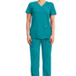 Cherokee Workwear Nep-wikkeltop dames met overslaglook en prinsessennaden WWE610