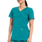 Cherokee Workwear Nep-wikkeltop dames met overslaglook en prinsessennaden WWE610