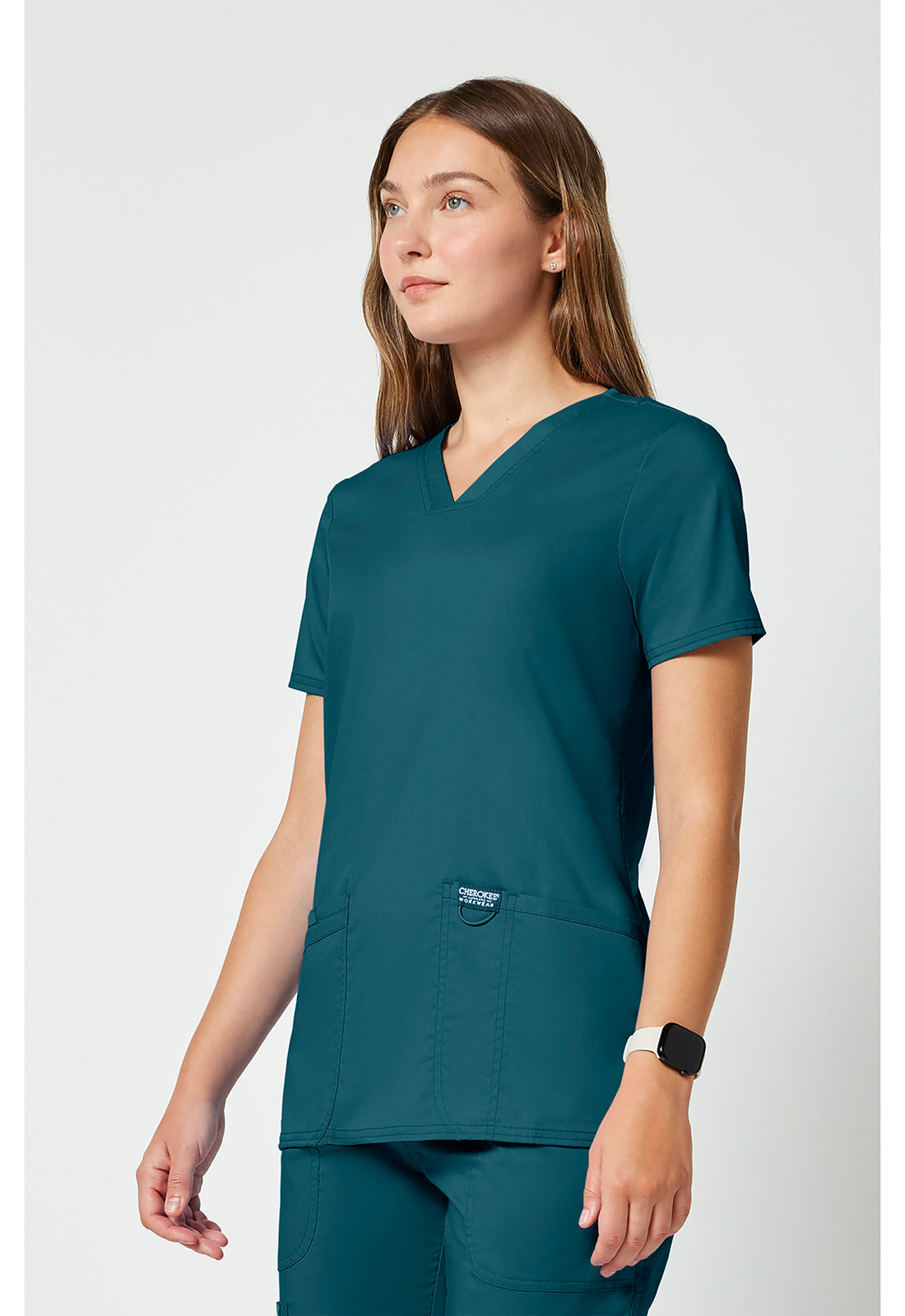 Cherokee Workwear Top met V-hals met prinsessennaden, instrumentlus en 2-way stretch WWE620