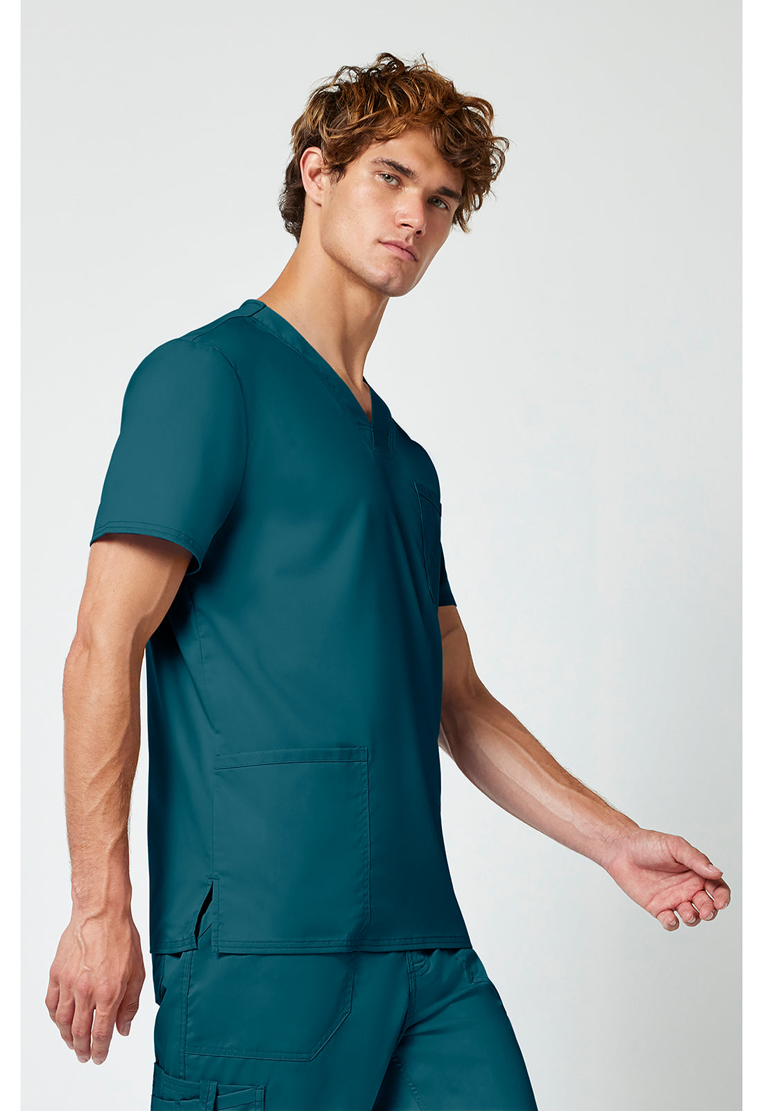 Cherokee Workwear Heren T-shirt met V-hals met moderne pasvorm en ID-lus WWE670
