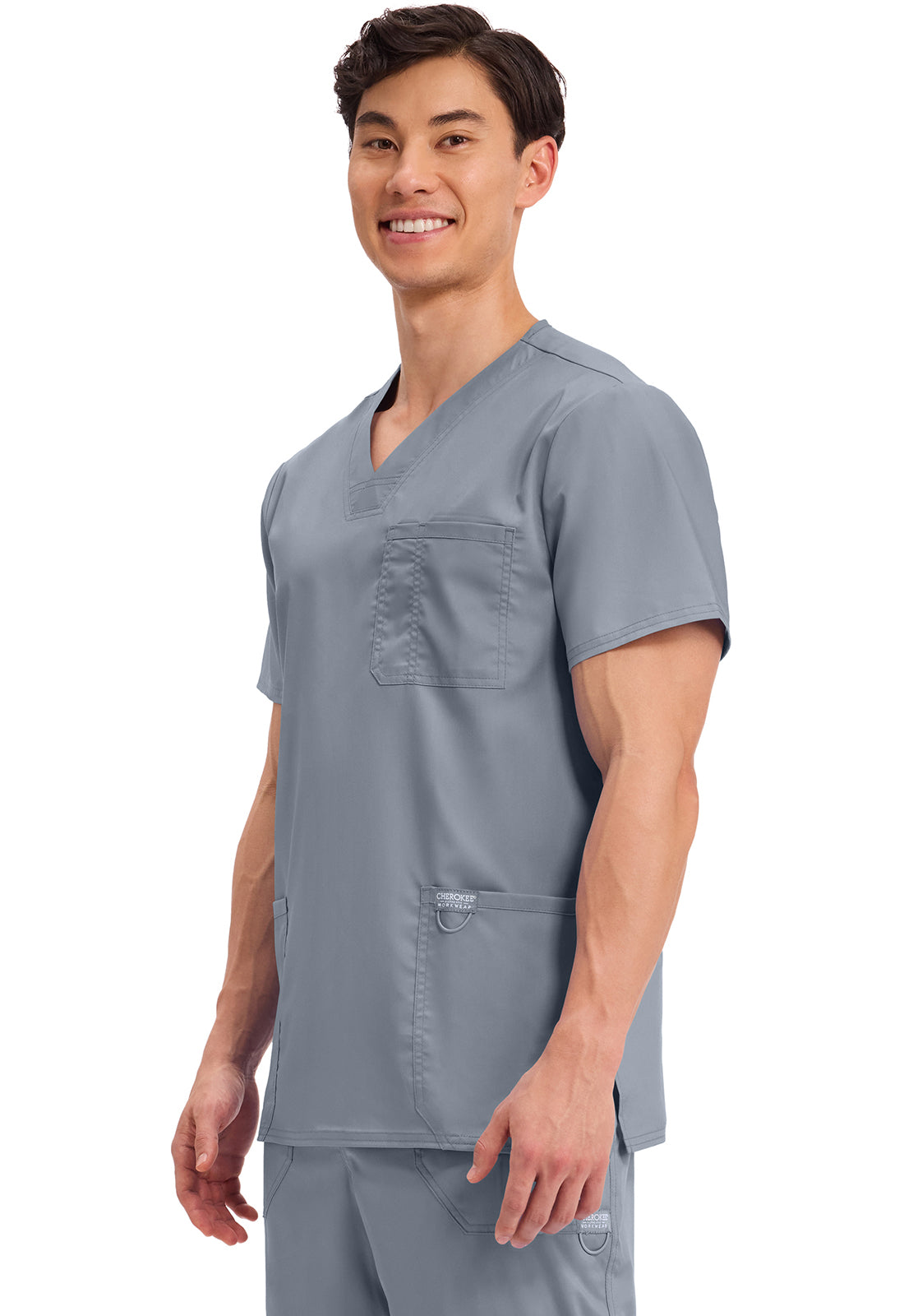 Cherokee Workwear Heren T-shirt met V-hals met moderne pasvorm en ID-lus WWE670