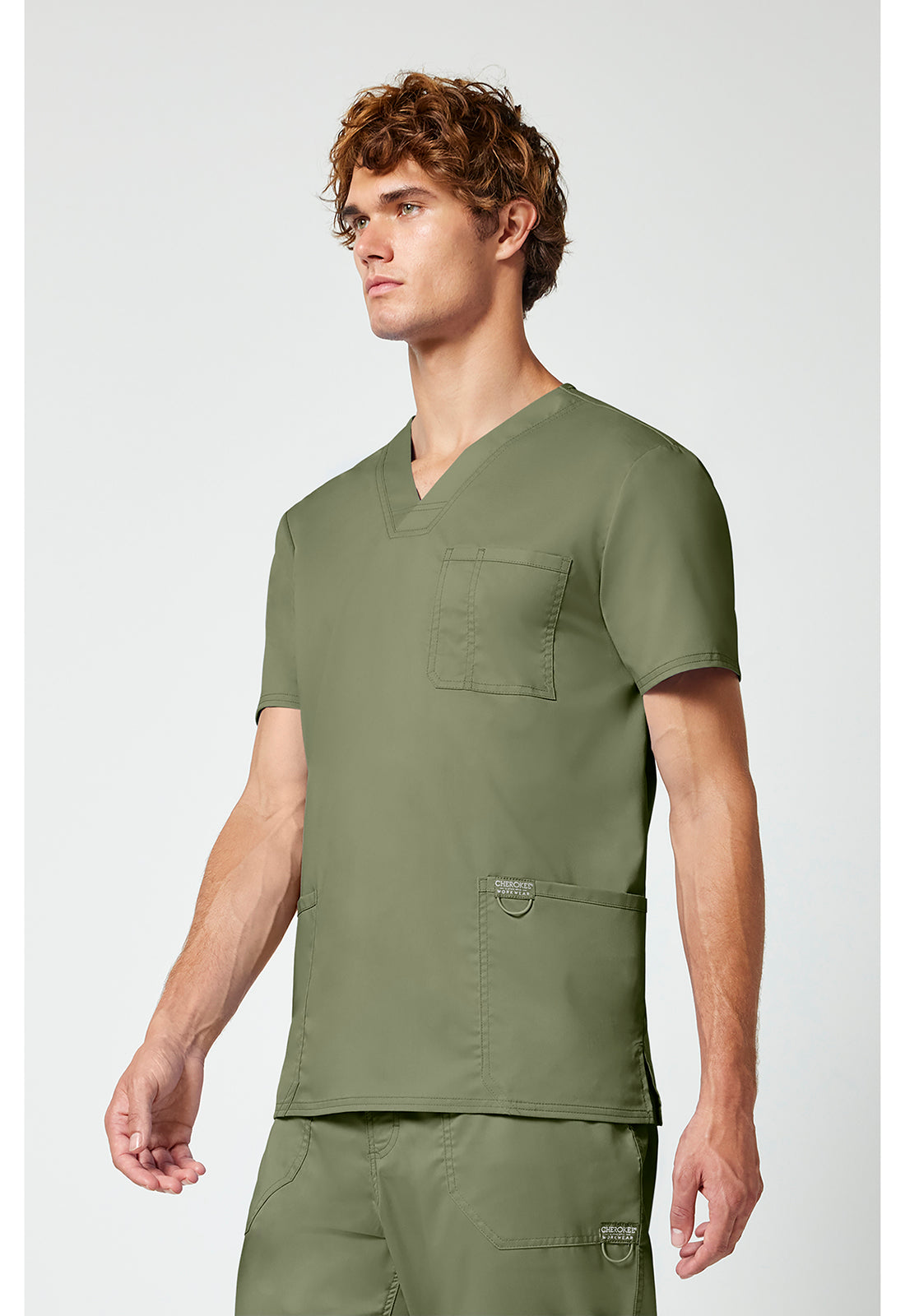Cherokee Workwear Heren T-shirt met V-hals met moderne pasvorm en ID-lus WWE670